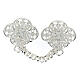 Nickel-free silver-plated Marian rosette deacon stole clasp s1