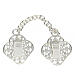Nickel-free silver-plated Marian rosette deacon stole clasp s3
