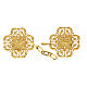 Cross-shaped cut-out cope clasp with IHS, gold plated s2