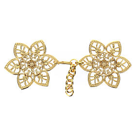 Cope clasp, nickel free, gold plated, cut-out Marial rosette