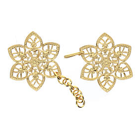 Cope clasp, nickel free, gold plated, cut-out Marial rosette