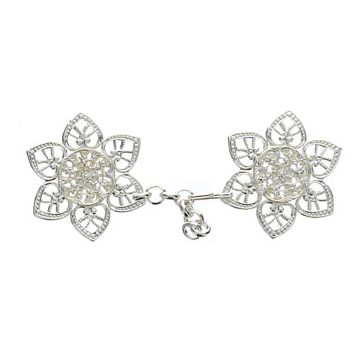 Nickel free cope clasp for Marian rosette silver plated  1