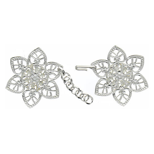 Nickel free cope clasp for Marian rosette silver plated  2