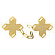 Cross-shaped cope clasp with vine pattern and IHS, gold plated with black background, nickel free s2