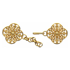 Cope clasp with gold plated cut-out rosette, nickel free