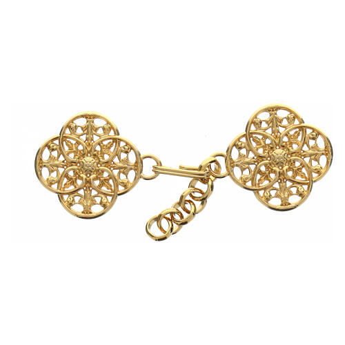 Cope clasp with gold plated cut-out rosette, nickel free 1