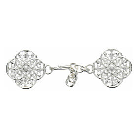 Cope clasp with silver-plated cut-out rosette, nickel free