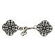Cope clasp with cut-out rosette, old silver finish, nickel free s1