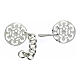 Round cope clasp with cut-out rosette and chain, silver-plated finish s2