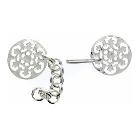 Round rosette cope clasp nickel-free metal silver-plated