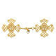 Cross-shaped cope clasp with Marial rosette, gold plated, nickel free s1