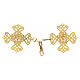 Cross-shaped cope clasp with Marial rosette, gold plated, nickel free s2