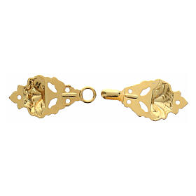 Cope clasp with vegetal pattern, gold plated, nickel free, no chain