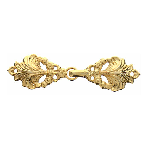 Cope clasp with vegetal pattern, gold plated, nickel free, no chain 1