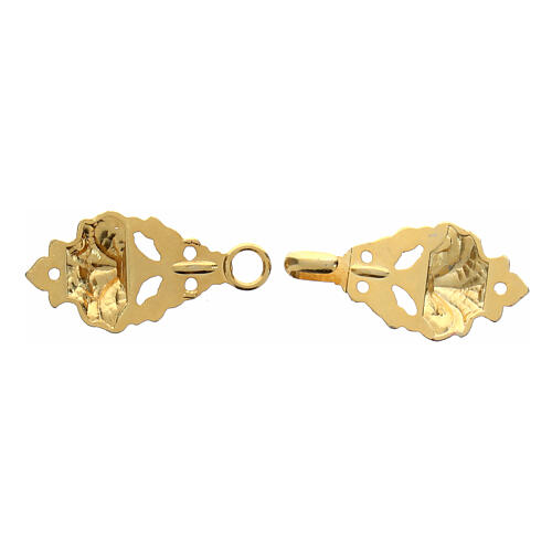 Cope clasp with vegetal pattern, gold plated, nickel free, no chain 2