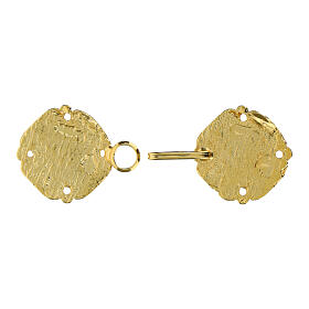 Gold plated cope clasp with embossed Greek cross and IHS, nickel free, no chain