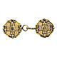 Cope clasp with embossed Greek cross and IHS, old gold finish, nickel free, no chain s1