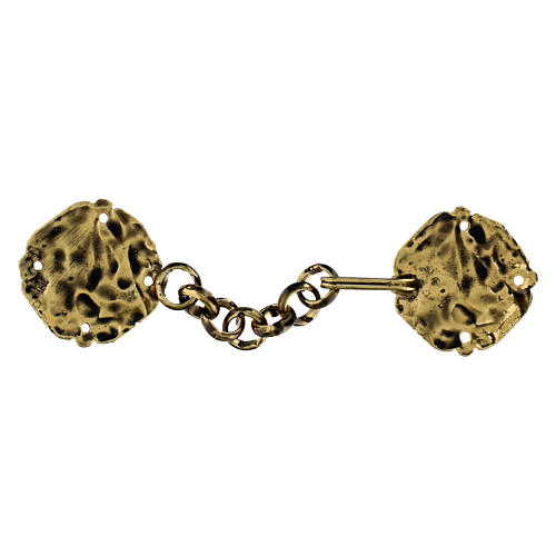 Cope clasp with embossed Greek cross and IHS, old gold finish, nickel free, with chain 2