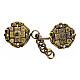 Cope clasp with embossed Greek cross and IHS, old gold finish, nickel free, with chain s1