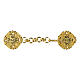 Cope clasp with embossed Greek cross and IHS, old gold finish, nickel free, with chain s1