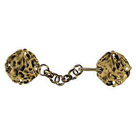 Accroche avec chaînette pour chape IHS croix grecque or vieilli