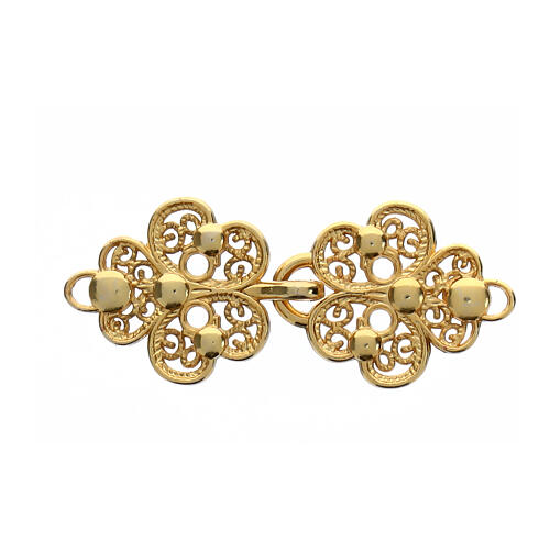 Clover cope clasp filigree effect nickel-free golden finish 1
