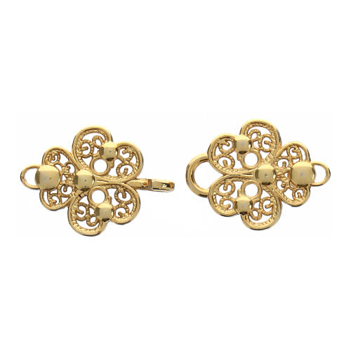 Clover cope clasp filigree effect nickel-free golden finish 2