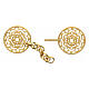 Round cope clasp with cut-out floral pattern, nickel free, gold plated, central chain s2