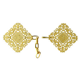 Golden cope clasp, nickel free, flower design