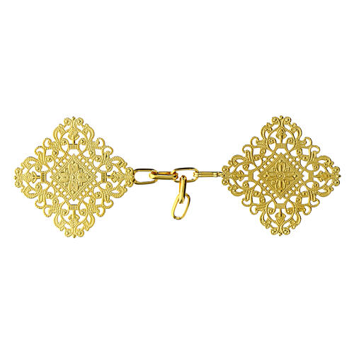 Golden cope clasp, nickel free, flower design 1