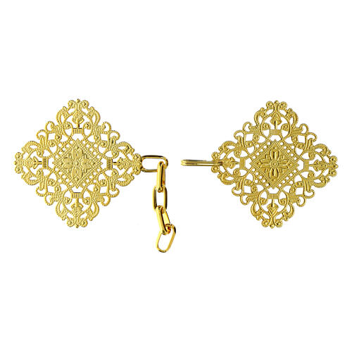 Golden cope clasp, nickel free, flower design 2