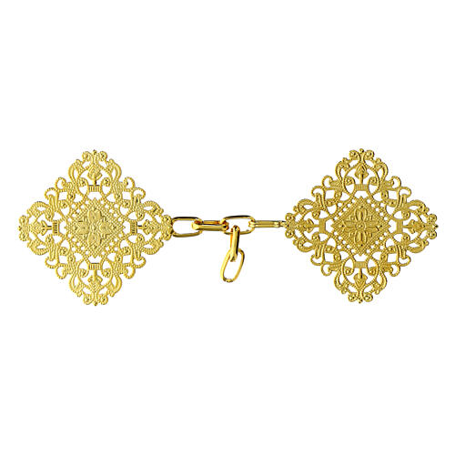 Ganci per piviale dorato nichel free fiori  1