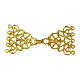 Golden metal cope clasp, nickel free, arabesque filigree design s1