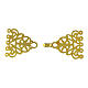 Golden metal cope clasp, nickel free, arabesque filigree design s2