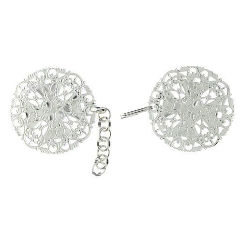 Chormantelschließe, versilbertes Metall, Malteserkreuz, nickelfrei 2