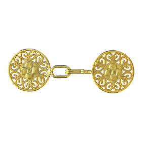 Gold cope clasp, nickel free, floral design
