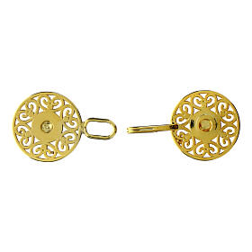 Gold cope clasp, nickel free, floral design
