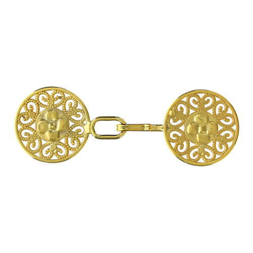 Gold cope clasp, nickel free, floral design 1