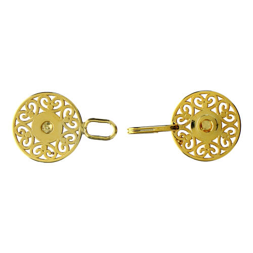 Nickel-free floral metal golden cope clasp 2