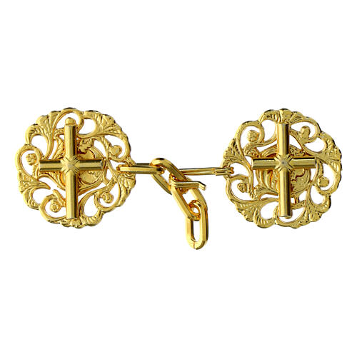 Golden cope clasp, nickel free, cross design 1