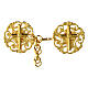 Golden cope clasp, nickel free, cross design s1
