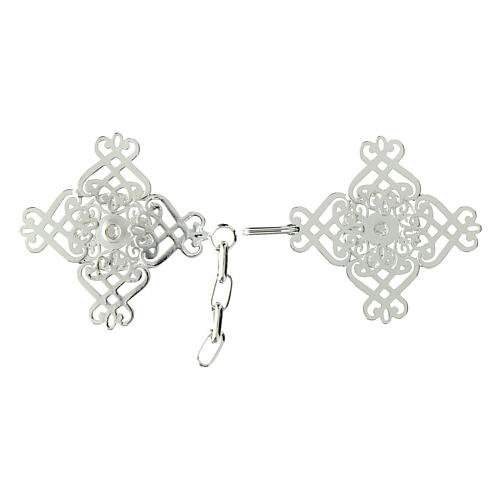 Catholic cope clasp nickel-free metal floral silver 2