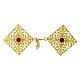 Golden cope clasp with red stone, nickel free s1