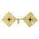 Red stone cope clasp nickel-free gold s1