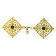 Golden cope clasp with green stone, nickel free s1