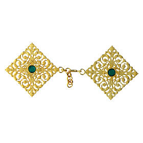 Ganci per piviale dorato pietra verde nichel free