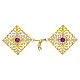 Golden cope clasp with purple stone, nickel free s1