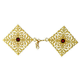 Ganci per piviale nichel free oro pietra viola 
