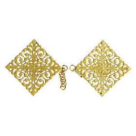 Ganci per piviale nichel free oro pietra viola 