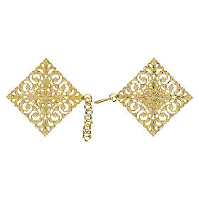 Ganci per piviale nichel free oro pietra viola 